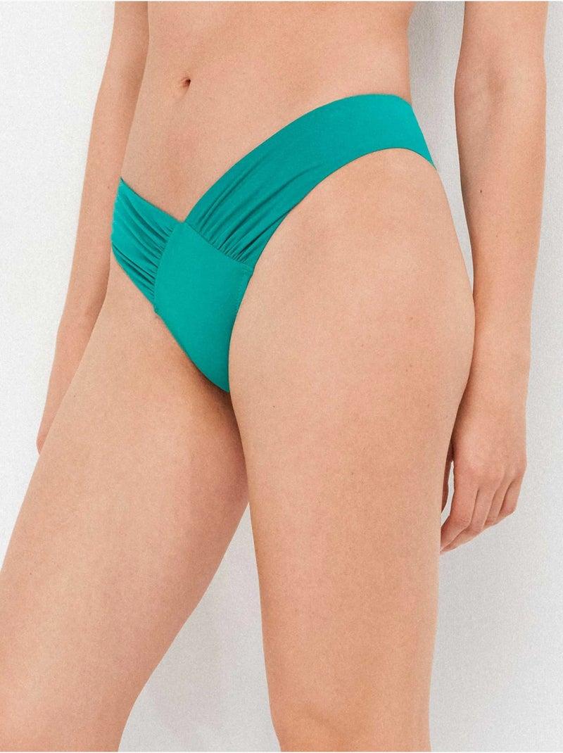 Slip bikini brasiliano con taglio v Blu Verde - Kiabi