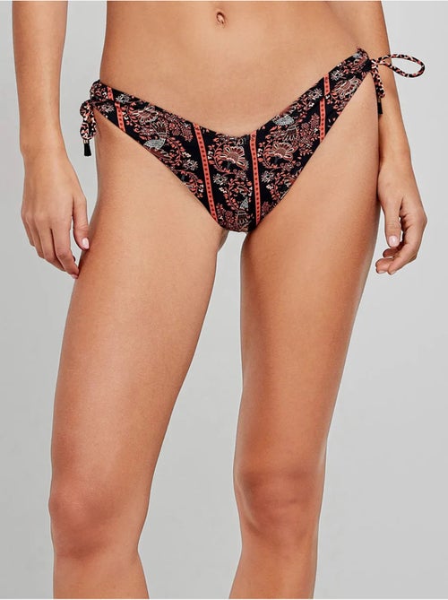 Slip bikini brasiliano in tessuto stampato e taglio a v - Kiabi