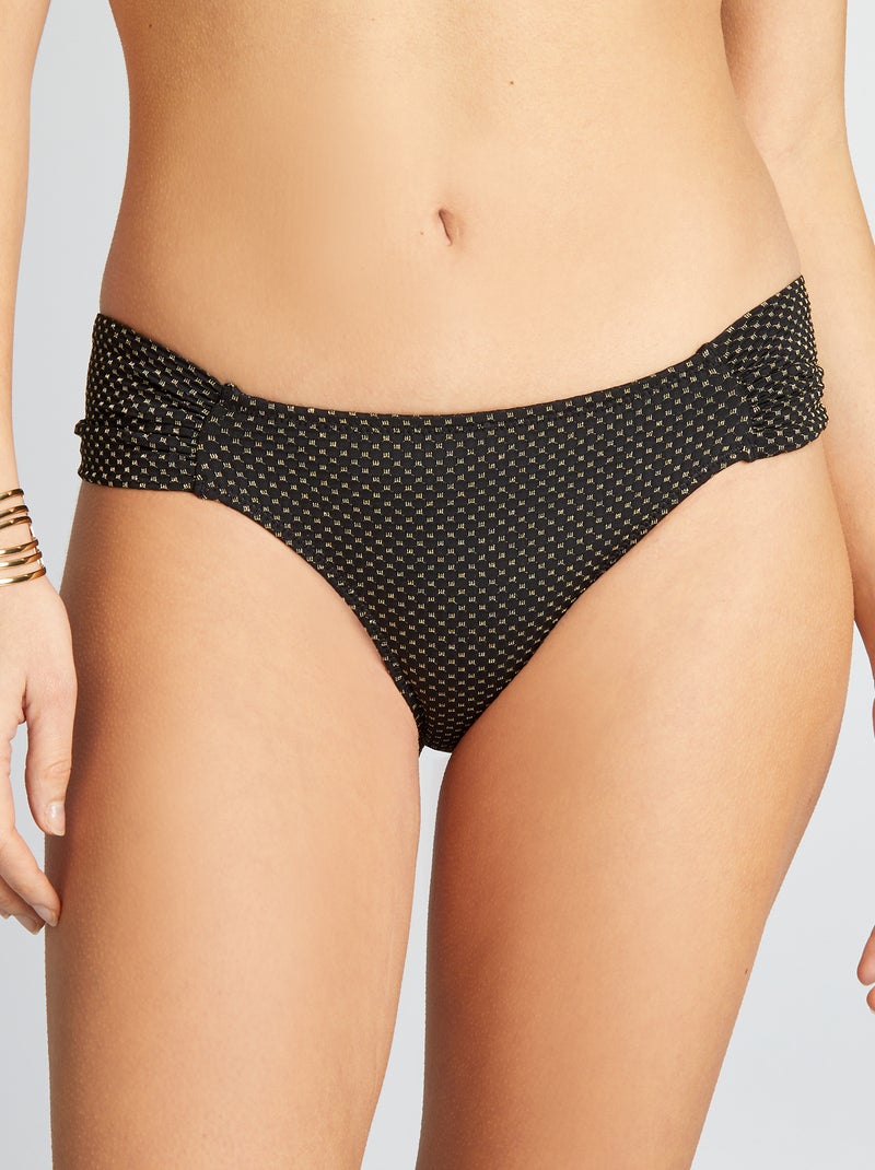 Slip bikini brasiliano intessuto nero - Kiabi