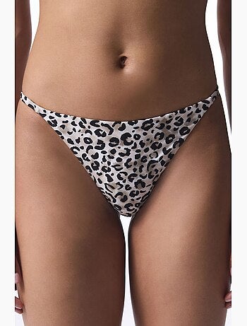 Slip bikini brasiliano leo con stampa leopardata penti
