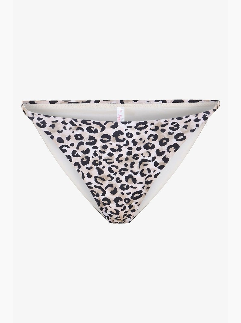 Slip bikini brasiliano leo con stampa leopardata penti Bianco Nero - Kiabi