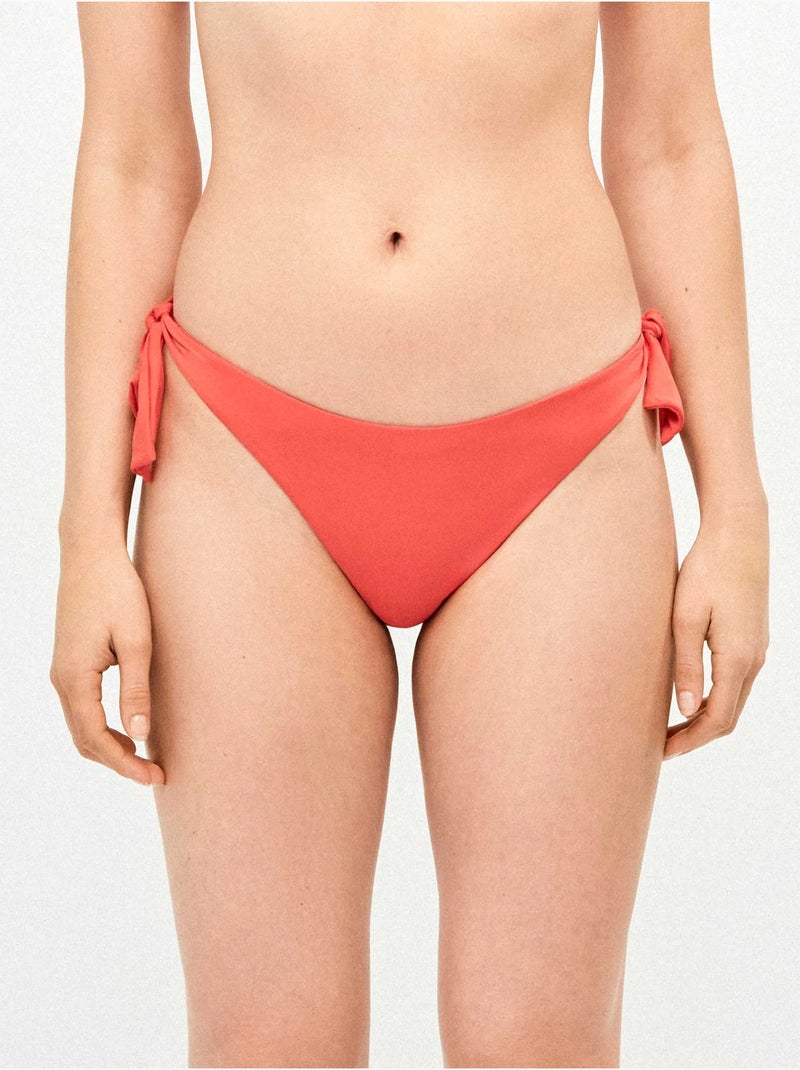 Slip bikini brasiliano regolabile Rosso - Kiabi