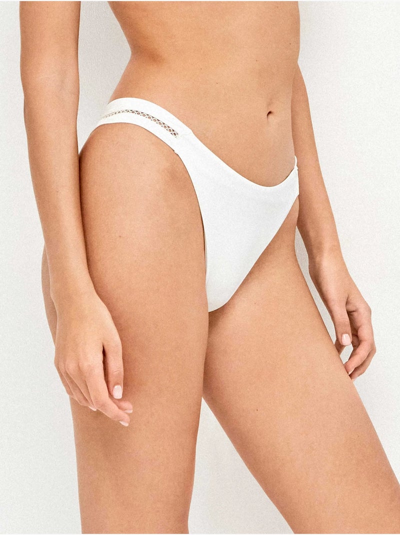Slip bikini brasiliano traforato Avorio - Kiabi