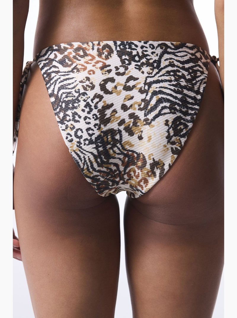 Slip bikini brissa con stampa leopardata penti Bianco Nero - Kiabi