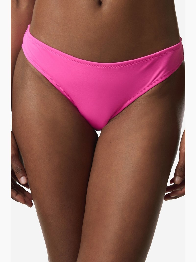 Slip bikini cheeky a vita bassa penti Rosa fluo/Solinotes - Kiabi