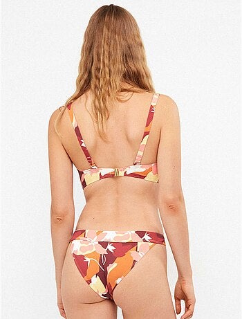 Slip bikini classico con stampa retro geometrica