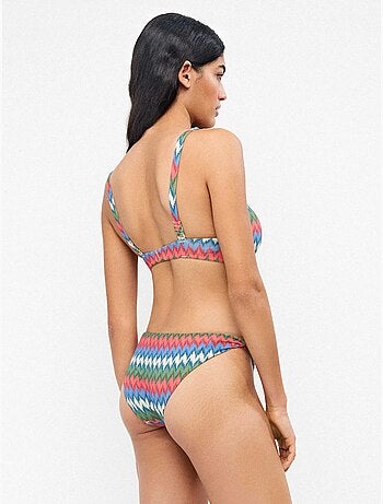 Slip bikini classico con stampa zig zag