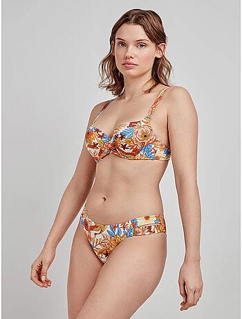 Slip bikini classico fantasia floreale retrò