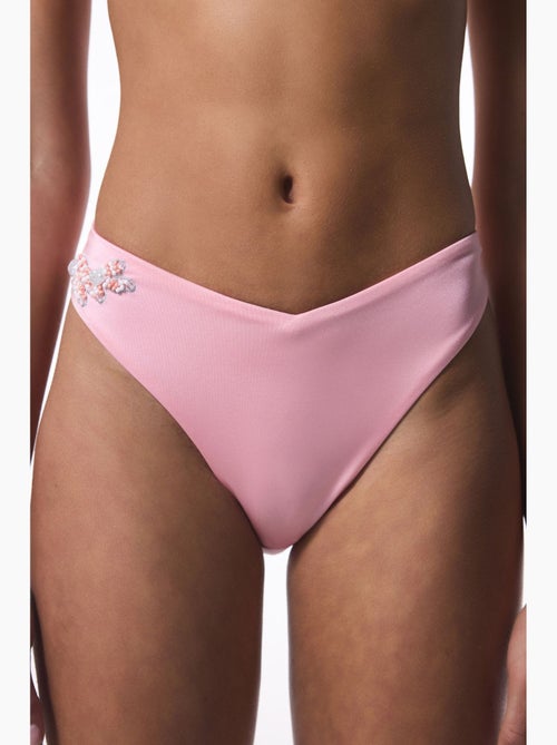 Slip bikini con dettaglio di perline e taglio a v penti - Kiabi Slip bikini con dettaglio di perline e taglio a v penti - Kiabi