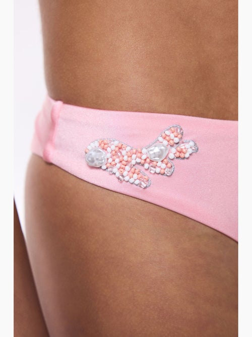 Slip bikini con dettaglio di perline e taglio a v penti - Kiabi Slip bikini con dettaglio di perline e taglio a v penti - Kiabi
