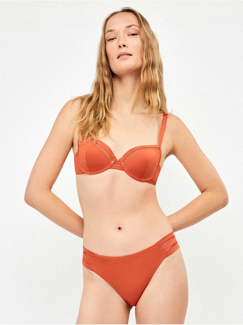 Slip bikini con dettaglio traforato sui lati Terracotta - Kiabi