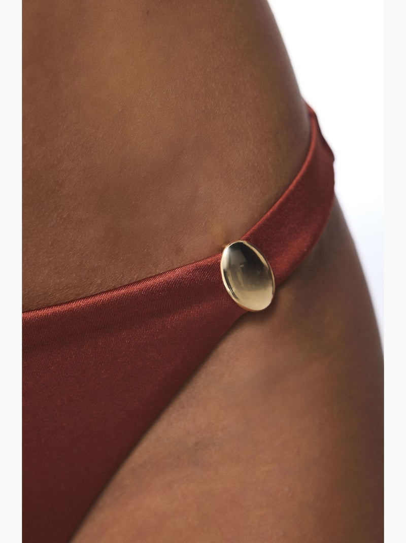 Slip bikini con fibbia braga penti Terracotta - Kiabi