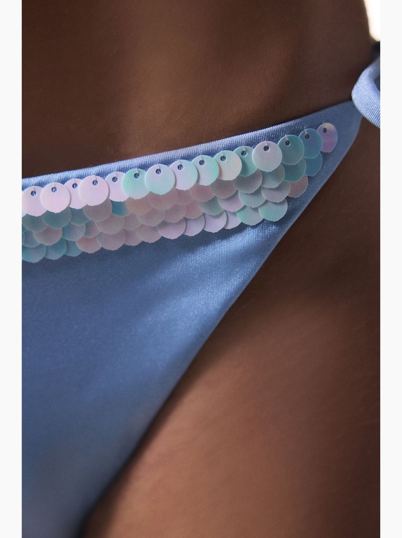 Slip bikini con paillettes penti Blu cielo - Kiabi