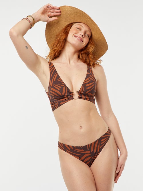 Slip bikini con stampa feuillage - Kiabi