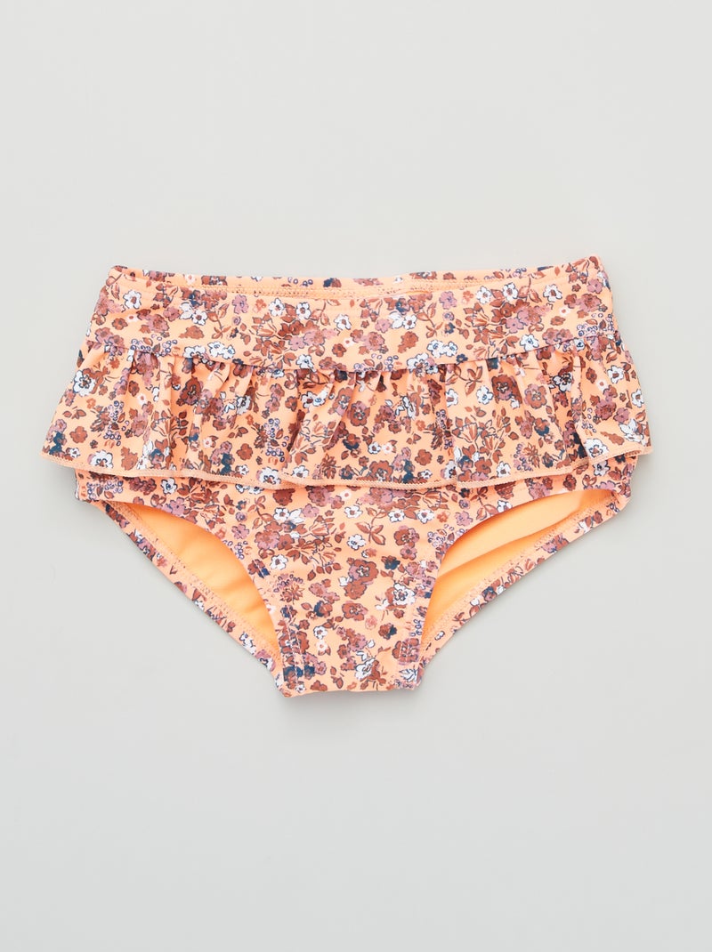 Slip bikini con stampa floreale ARANCIONE - Kiabi
