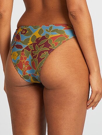 Slip bikini con stampa floreale