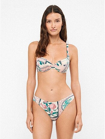 Slip bikini con stampa mosaico ispirazione tropicale
