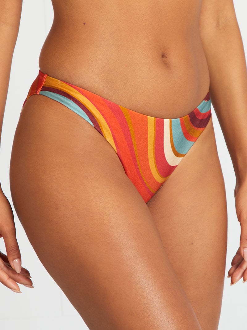 Slip bikini con stampa psichedelica ARANCIONE - Kiabi