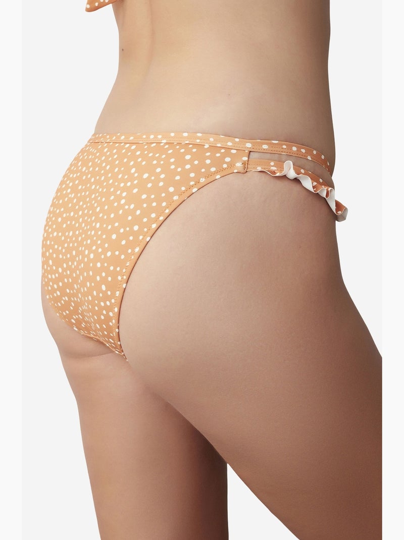 Slip bikini con volant laterale molto morbido penti Arancione chiaro - Kiabi