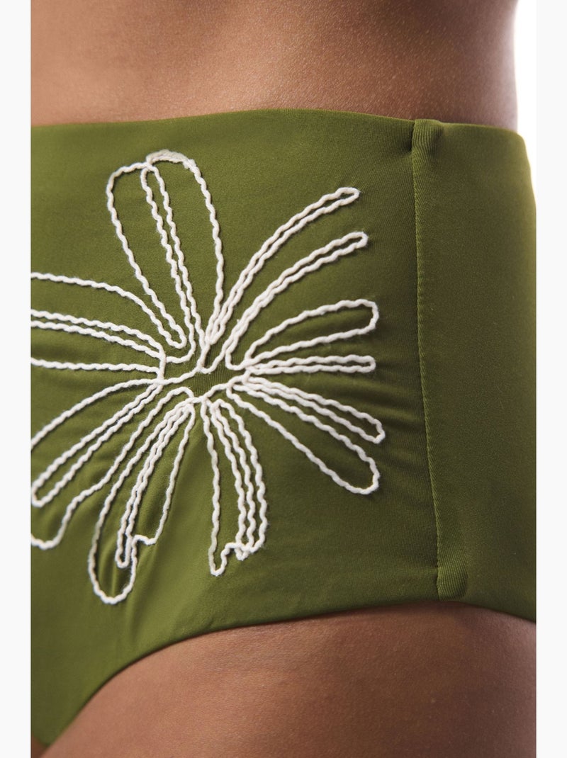 Slip bikini donna ricamato penti Verde kaki - Kiabi