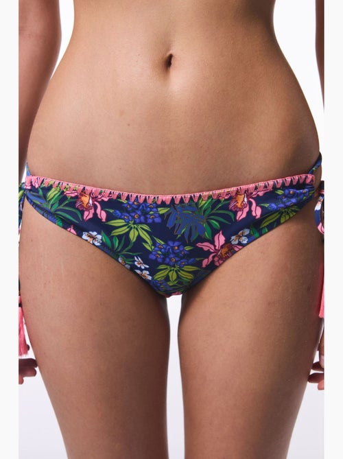 Slip bikini floreale ciele con dettaglio ad anello penti - Kiabi Slip bikini floreale ciele con dettaglio ad anello penti - Kiabi