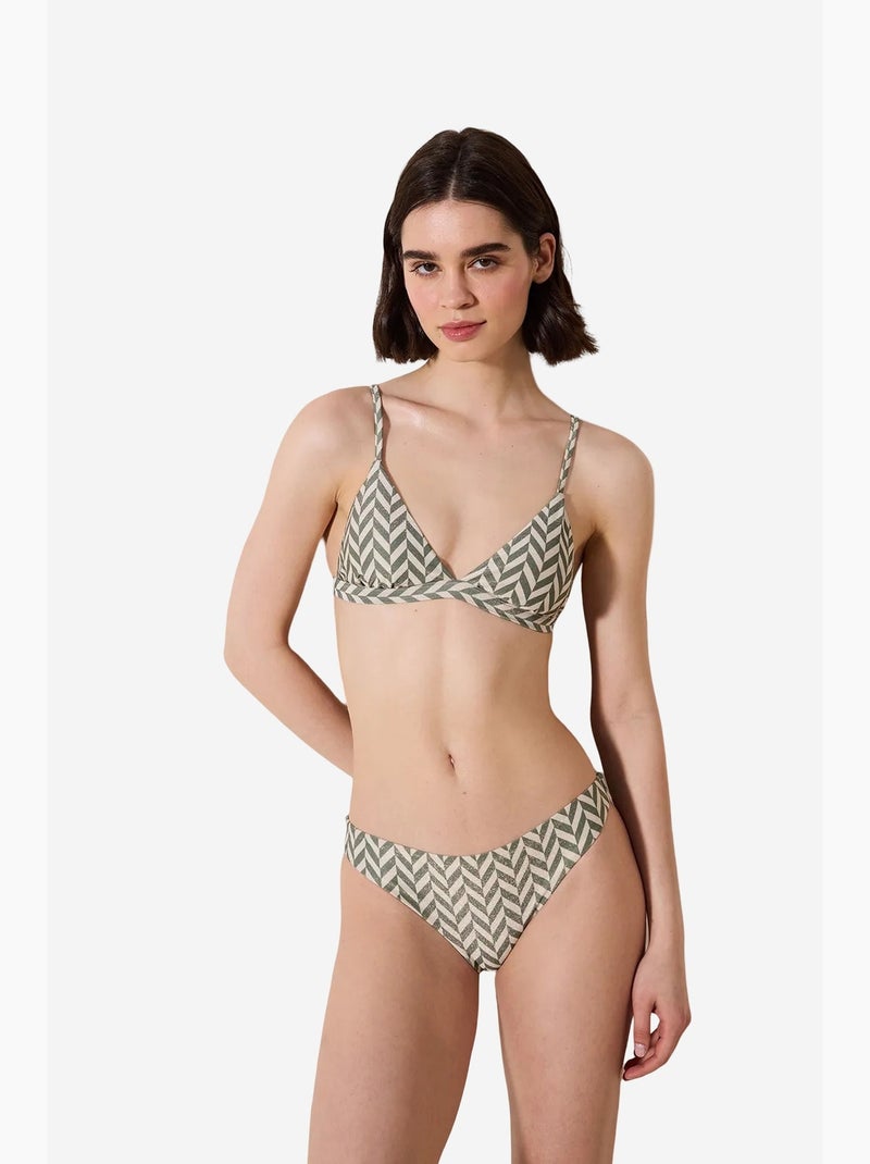 Slip bikini in bambù glitter penti Verde - Kiabi