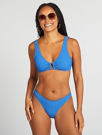 Slip bikini in maglia goffrata