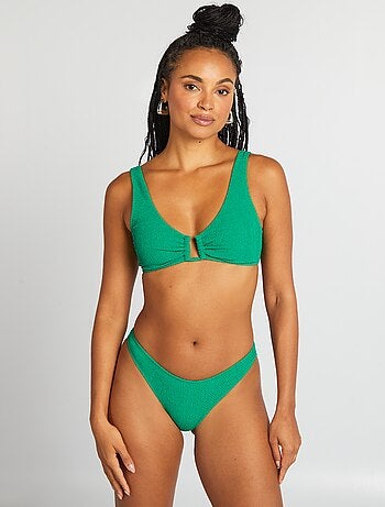 Slip bikini in maglia goffrata