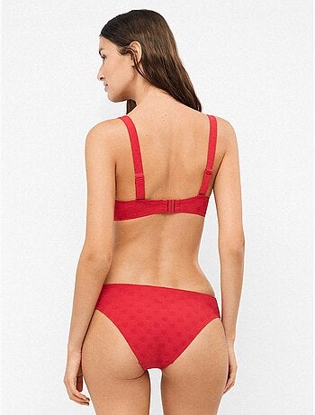 Slip bikini jacquard a pois