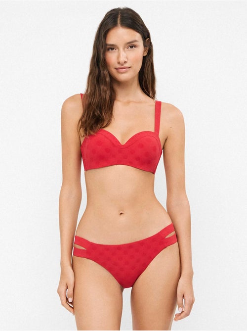 Slip bikini jacquard a pois - Kiabi