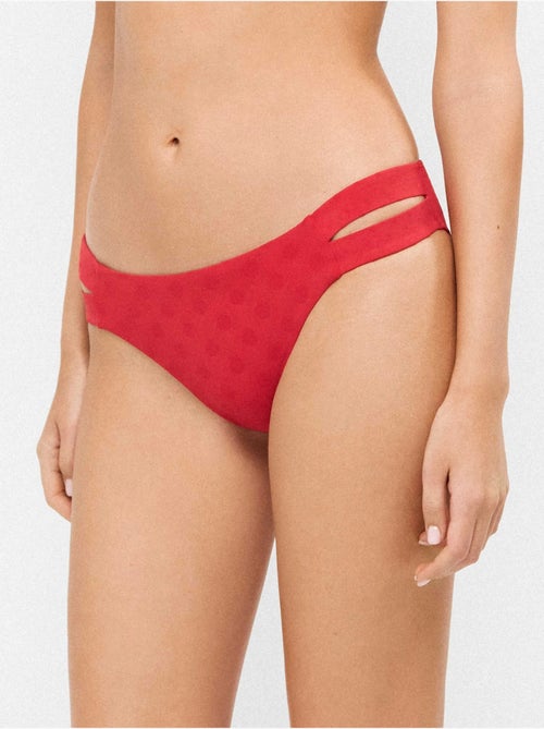 Slip bikini jacquard a pois - Kiabi