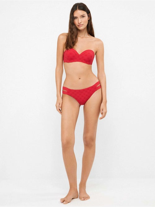 Slip bikini jacquard a pois - Kiabi