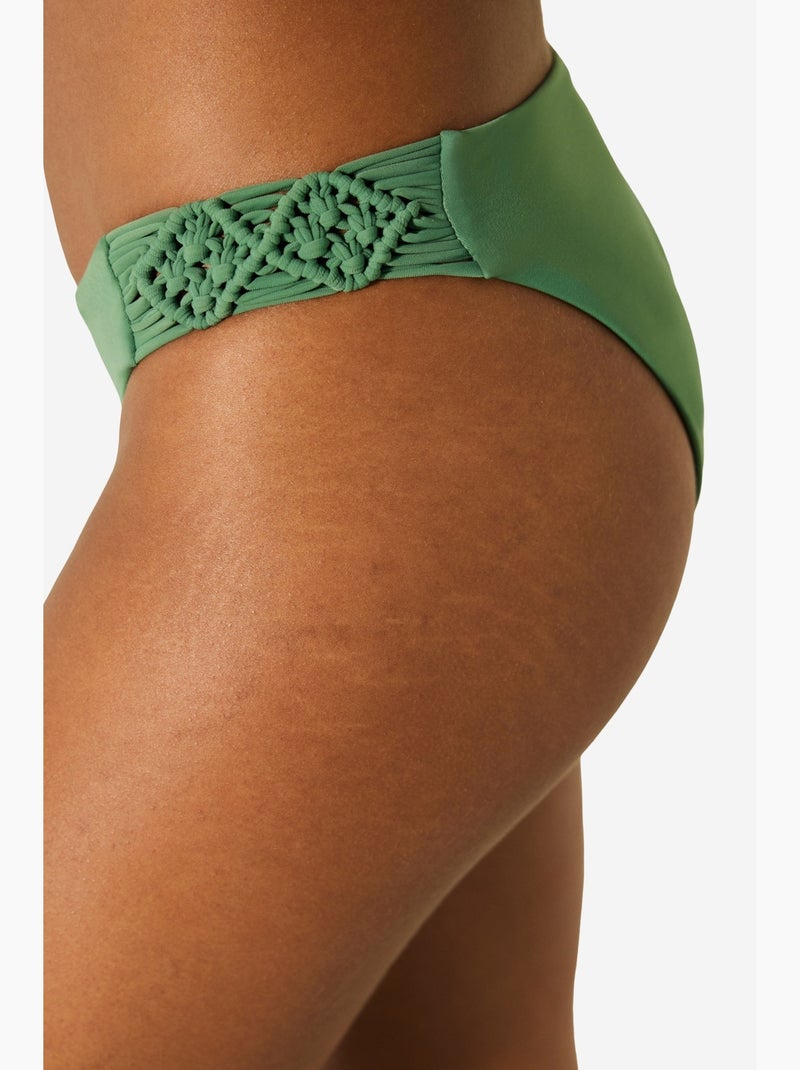 Slip bikini laguna con dettaglio macramè penti Verde bottiglia - Kiabi