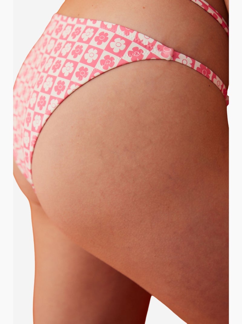 Slip bikini lika cross con stampa floreale e dettaglio accessorio penti Rosa/Bianco - Kiabi