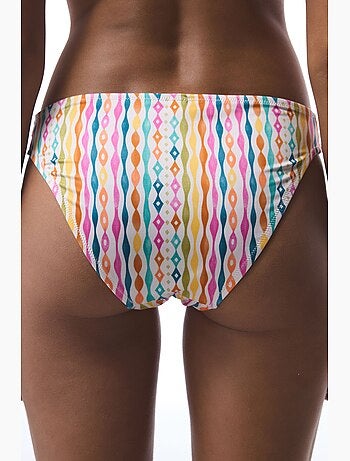 Slip bikini mae a righe in macramè penti