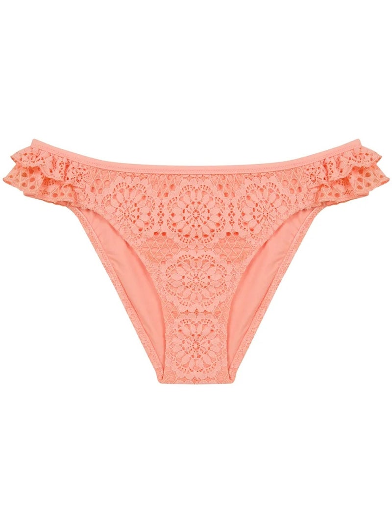 Slip bikini marsilya con volant laterale penti Arancione chiaro - Kiabi