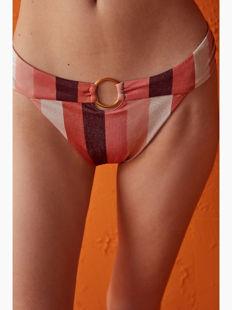 Slip bikini melrose fashion a righe scintillanti penti Bianco - Kiabi
