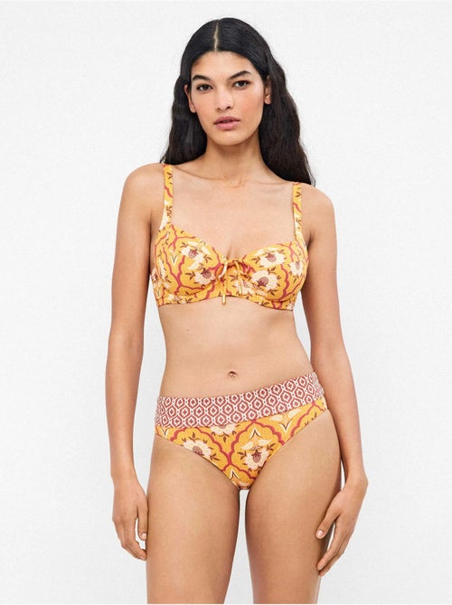 Slip bikini multiposizione doppia stampa - Kiabi