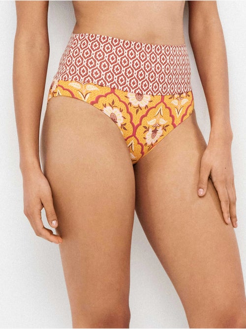 Slip bikini multiposizione doppia stampa - Kiabi