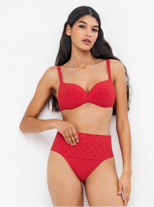 Slip bikini multiposizione jacquard a pois - Kiabi Slip bikini multiposizione jacquard a pois - Kiabi