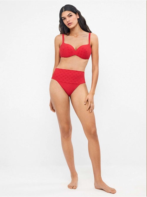 Slip bikini multiposizione jacquard a pois - Kiabi Slip bikini multiposizione jacquard a pois - Kiabi