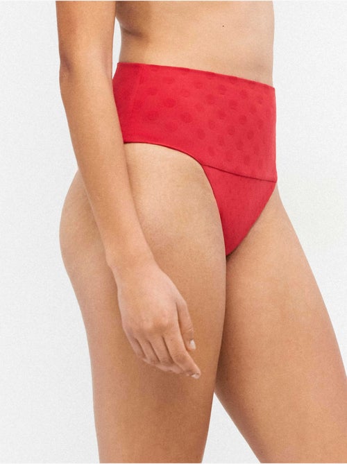 Slip bikini multiposizione jacquard a pois - Kiabi Slip bikini multiposizione jacquard a pois - Kiabi