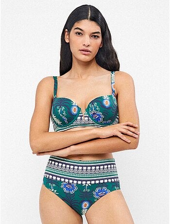 Slip bikini multiposizione stampato