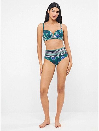 Slip bikini multiposizione stampato