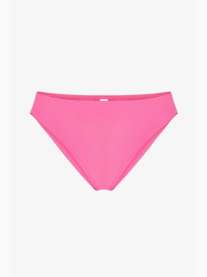 Slip bikini nena testurizzato a vita media penti Rosa fluo/Solinotes - Kiabi