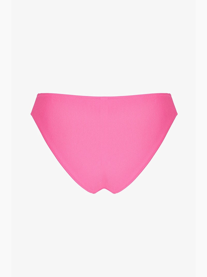 Slip bikini nena testurizzato a vita media penti Rosa fluo/Solinotes - Kiabi
