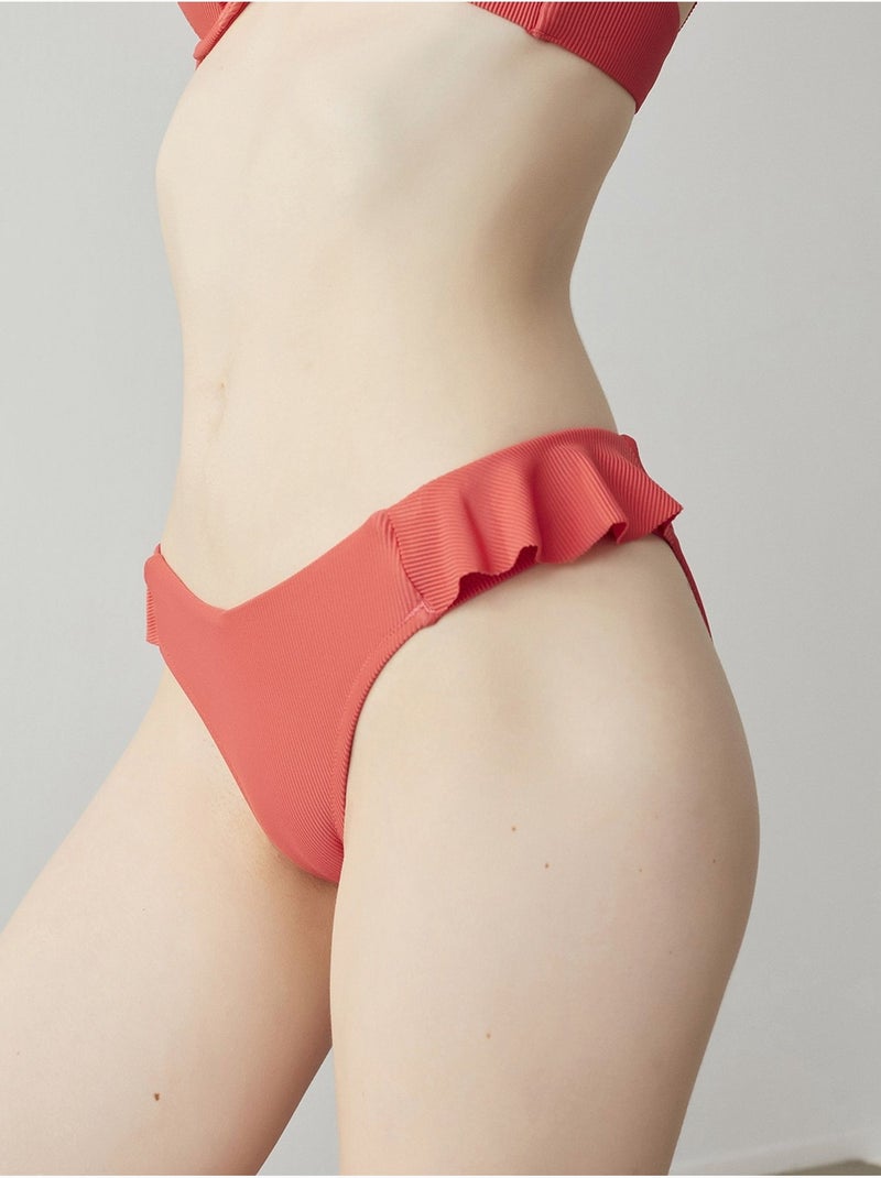 Slip bikini pia frill v penti Corallo - Kiabi