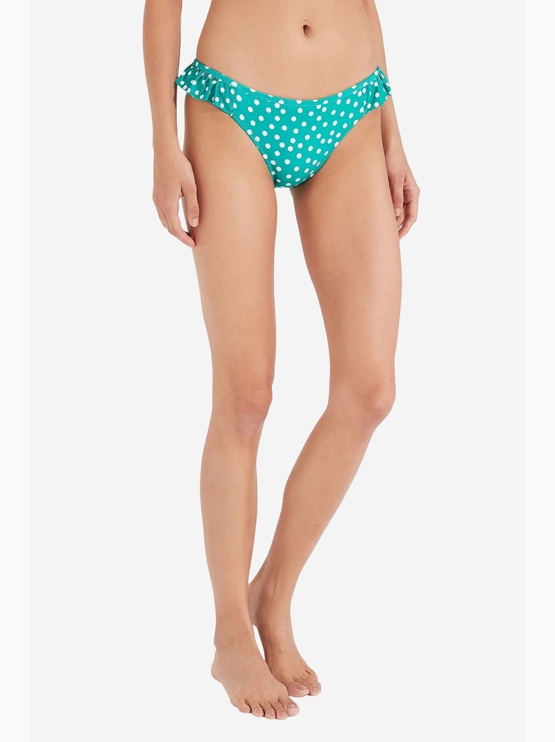 Slip bikini point con volant laterale penti Verde smeraldo - Kiabi