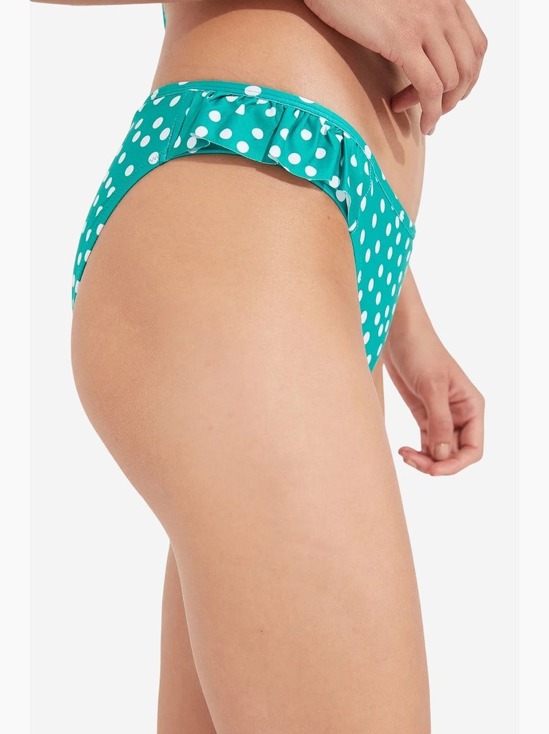 Slip bikini point con volant laterale penti Verde smeraldo - Kiabi