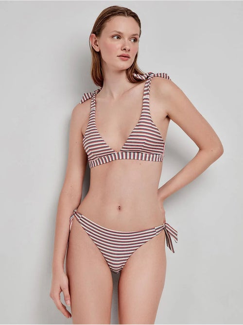 Slip bikini regolabile fantasia righe - Kiabi